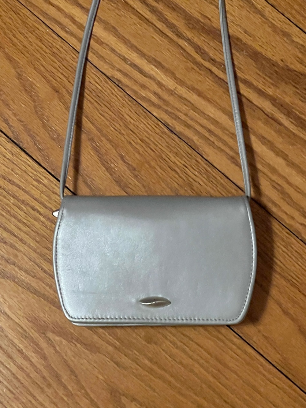 Liz Claiborne grey leather wallet handbag cross body or clutch